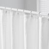 VEVOR White Fabric Shower Curtain, 240 GSM Weighted Waffle Shower Curtains, Polyester Curtain with Rust-Resistant Hooks