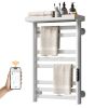 SIOYIE Heated Towel Rack with Shelf and Wi-Fi App Control, 8 Bars Electric Wall Mounted Towel Warmer with Timer & Adjustable Temperature