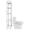 VEVOR Over the Toilet Storage, 3-Tier Adjustable Over Toilet Bathroom Organizer, Bamboo Storage Shelf Rack with 3 Hooks