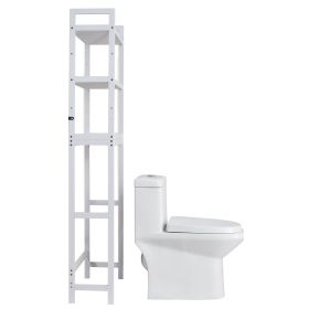 VEVOR Over the Toilet Storage, 3-Tier Adjustable Over Toilet Bathroom Organizer, Bamboo Storage Shelf Rack with 3 Hooks