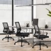 MB-7 Ergonomic Mid Back, Height Adjustable, Swivel, Lumbar Support, Deep and Wide Mesh Home Office Computer Desk Chair with Armrests, Black