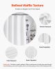 VEVOR White Fabric Shower Curtain, 240 GSM Weighted Waffle Shower Curtains, Polyester Curtain with Rust-Resistant Hooks