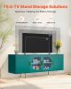 VEVOR TV Stand for TVs up to 75 inch, Modern Entertainment Center with Glass Doors and Gold Legs, TV Cabinet Storage with Adjustable Shelves