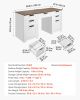 VEVOR Executive Desk, Farmhouse Office Table with Charging Station, Heavy Duty Particle Board Executive Table with Storage Drawers