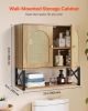 VEVOR Bathroom Wall Cabinet, with 2 Doors and Adjustable Shelf, Over the Toilet Storage Medicine Cabinet Wall Mounted