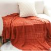 SOGA Red Diamond Pattern Knitted Throw Blanket with Tassels – Soft and Cozy Decorative Blanket for Bed, Sofa, Living Room, or Couch