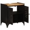 Bathroom Sink Cabinet Black and Natural Mango Wood