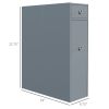 Narrow Bathroom Floor Cabinet Space Saver Organizer with Drawers Toilet Paper Holder,Gray