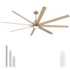 84 in. Integrated LED Farmhouse Indoor/Outdoor Nickel Smart Ceiling Fan with Remote Control