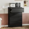 4 Drawer Lateral File Cabinet with Lock – Tall Heavy-Duty Metal Filing Cabinet for Home Office, Space-Saving Wide Storage for Letter/Legal/A4/F4