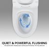 1.1/1.6 GPF Elongated Comfort Height Floor Mounted One-Piece Toilet, CUPC Certified, WaterSense Cetified, Ceramic, White Color, Soft Close Seat