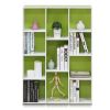11-Cube Reversible Open Shelf Bookcase, White/Green 11107WH/GR