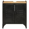 Bathroom Sink Cabinet Black and Natural Mango Wood