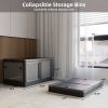 506QT 4-Pack Transparent Stackable Storage Bins with 5 Doors to Open with Wheels