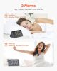 VEVOR Digital Alarm Clock, Wooden Desk Clock with Dual Alarm, USB Port, Snooze, Night Light, Voice Control, Adjustable Volume