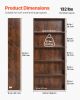 VEVOR 5 Tiers Narrow Bookshelf, 53 in Wooden Open Bookcase with Height-Adjustable Shelf