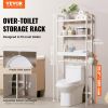 VEVOR Over the Toilet Storage, 3-Tier Adjustable Over Toilet Bathroom Organizer, Bamboo Storage Shelf Rack with 3 Hooks