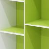 11-Cube Reversible Open Shelf Bookcase, White/Green 11107WH/GR