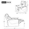 Power Motion Recliner with USB Charging Port and Hidden Arm Storage 2 Convenient Cup Holders Design and 360° Swivel Tray Table