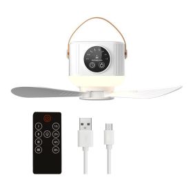 Multi-Function Portable Fan With 3600mAh Battery, LED Light, Mosquito Repellent & Remote Control (Option: D01)