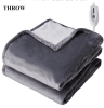edx Electric Heated Blanket, Dual Zone Control, 10 Heat Settings, Auto-Off, Flannel Sherpa Fabric