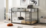 Full over Full Metal Bunk Bed;  Low Bunk Bed with Ladder